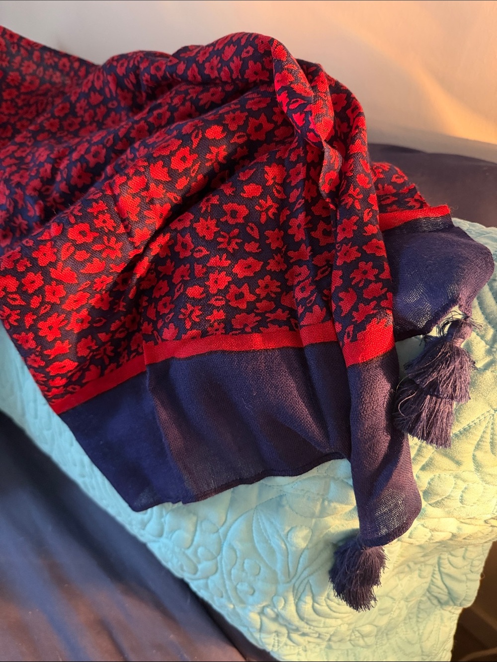Vineyard Vines Wildflowers Pom Trim Scarf